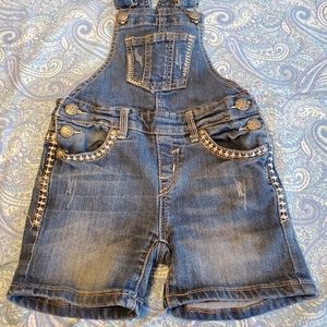 SOLD Girls Silver bib overall shorts